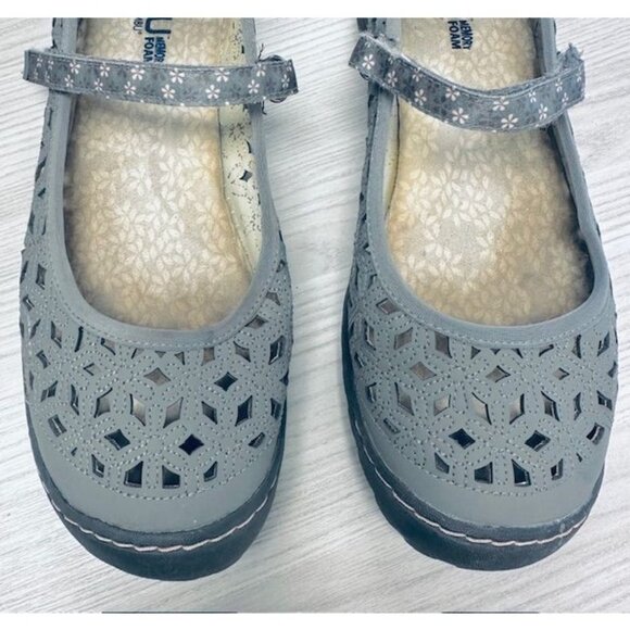 JBU By Jambu Wildflower Cutout Mary Jane Effortless Vegan Memory Foam Flats 9M - Picture 2 of 6